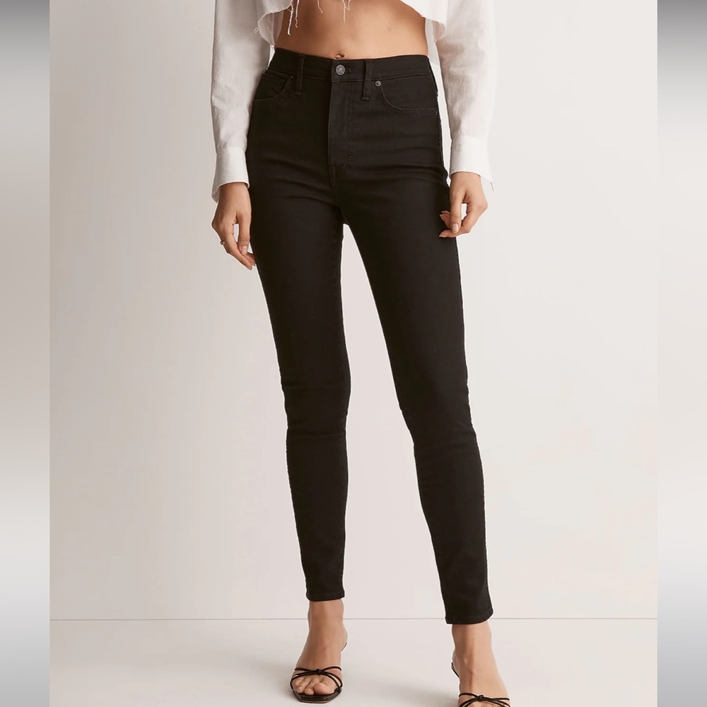 Madewell 10" High-Rise Skinny Jeans in Black Forest Size 26